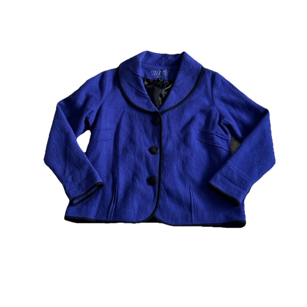 Icelandic Design Jacket Womens 2X Purple Big Buttons Coat Winter Fall Pockets